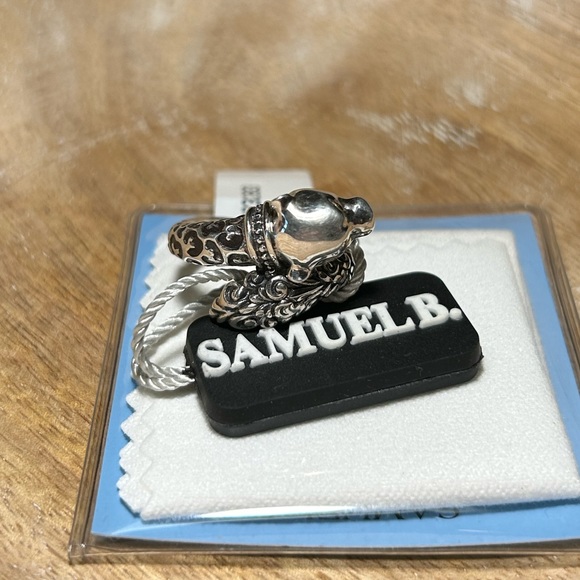 NWT Samuel B Sterling Silver 18K Gold Leopard Bypass Ring - Picture 10 of 16